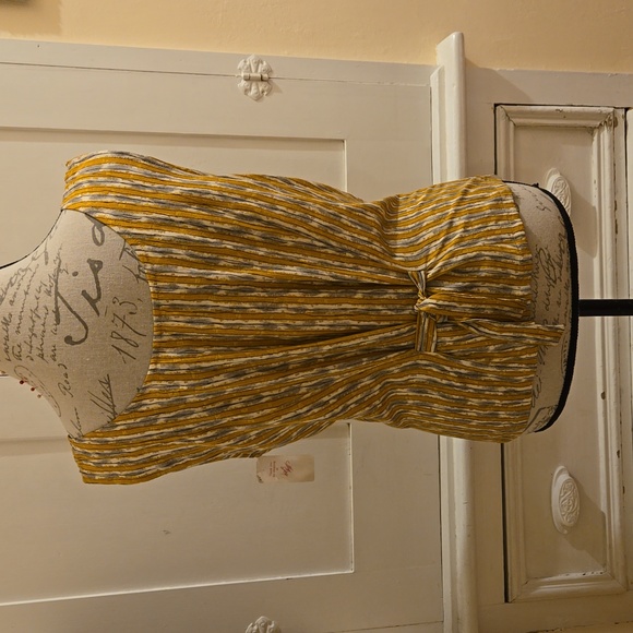 NWT Carole Little mustard striped vest style tank Sz 14 - Picture 3 of 5